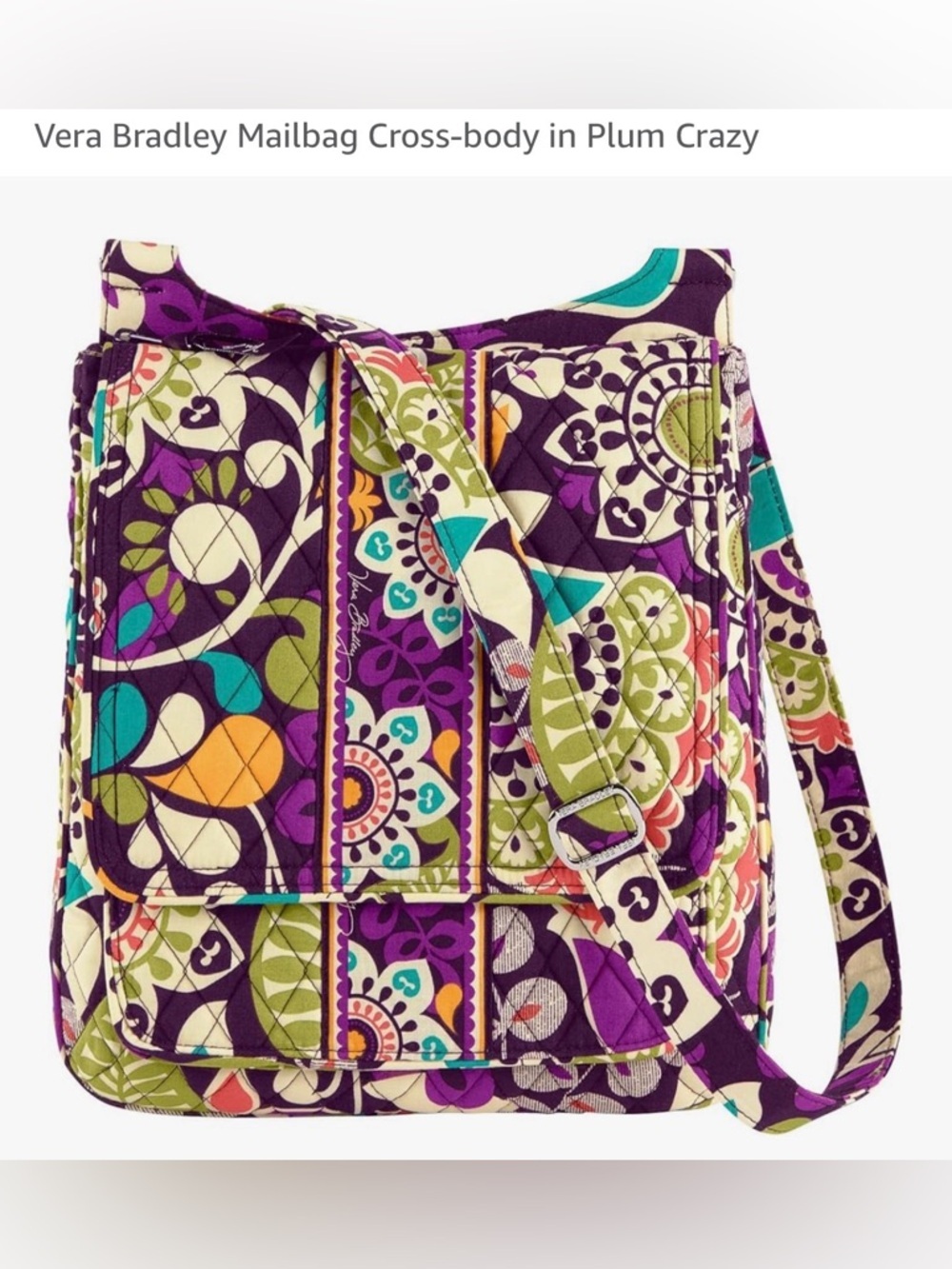 Vera Bradley Quilted Crossbody in Plum Crazy Multicolor Floral